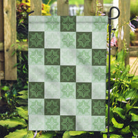 Sage Green Manta Ray Hawaiian Quilt Motif Garden Flag