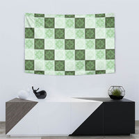 Sage Green Manta Ray Hawaiian Quilt Motif Tapestry