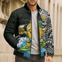 Aloha Hawaii Mango Surfing Bomber Puffer Jacket Polynesian Style