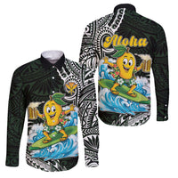 Aloha Hawaii Mango Surfing Family Matching Mermaid Dress and Hawaiian Shirt Polynesian Style