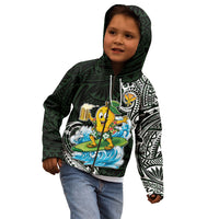 Aloha Hawaii Mango Surfing Kid Hoodie Polynesian Style