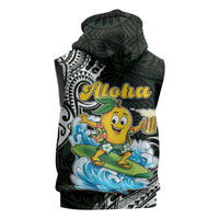Aloha Hawaii Mango Surfing Sleeveless Hoodie Polynesian Style