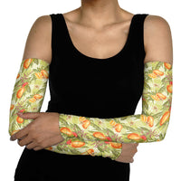 Vintage Hawaii Mango Arm Sleeves Yellow Green Hawaiian Palaka