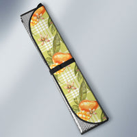 Vintage Hawaii Mango Auto Sun Shade Yellow Green Hawaiian Palaka