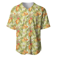 Vintage Hawaii Mango Baseball Jersey Yellow Green Hawaiian Palaka