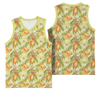 Vintage Hawaii Mango Basketball Jersey Yellow Green Hawaiian Palaka