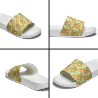 Vintage Hawaii Mango Slide Sandals Yellow Green Hawaiian Palaka