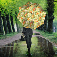 Vintage Hawaii Mango Umbrella Yellow Green Hawaiian Palaka