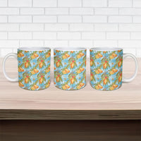 Vintage Hawaii Mango Ceramic Mug Blue Hawaiian Palaka
