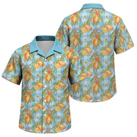Vintage Hawaii Mango Family Matching Mermaid Dress and Hawaiian Shirt Blue Hawaiian Palaka