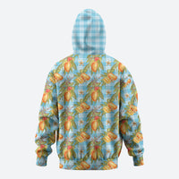 Vintage Hawaii Mango Hoodie Blue Hawaiian Palaka