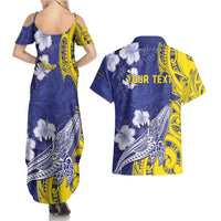 Personalised Nauru 92nd Anniversary Of Angam Couples Matching Summer Maxi Dress and Hawaiian Shirt Polynesian Whale Pattern