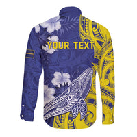 Personalised Nauru 92nd Anniversary Of Angam Long Sleeve Button Shirt Polynesian Whale Pattern