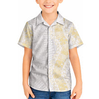 Niue White Sunday Hawaiian Shirt Niuean Hiapo With Puakenikeni Lei