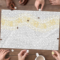 Niue White Sunday Puzzle Niuean Hiapo With Puakenikeni Lei