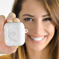 American Samoa White Sunday AirPods Case Polynesian Pattern With Tropical Flowers
