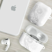 American Samoa White Sunday AirPods Case Polynesian Pattern With Tropical Flowers