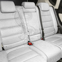 American Samoa White Sunday Back Car Seat Cover Polynesian Pattern With Tropical Flowers