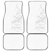 American Samoa White Sunday Car Mats Polynesian Pattern With Tropical Flowers