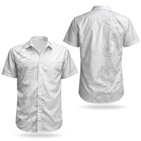 American Samoa White Sunday Couples Matching Tank Maxi Dress and Hawaiian Shirt Polynesian Pattern With Tropical Flowers