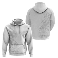 American Samoa White Sunday Hoodie Polynesian Pattern With Tropical Flowers