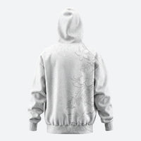 American Samoa White Sunday Hoodie Polynesian Pattern With Tropical Flowers