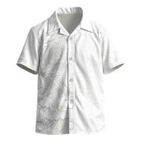 American Samoa White Sunday Kid Hawaiian Shirt Polynesian Pattern With Tropical Flowers
