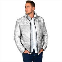American Samoa White Sunday Padded Jacket Polynesian Pattern With Tropical Flowers
