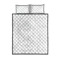 American Samoa White Sunday Quilt Bed Set Polynesian Pattern With Tropical Flowers
