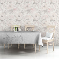 American Samoa White Sunday Tablecloth Polynesian Pattern With Tropical Flowers