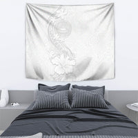 American Samoa White Sunday Tapestry Polynesian Pattern With Tropical Flowers