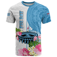 Personalized Fiji Day T Shirt Tanoa Hibiscus Fijian Tapa Masi Pattern LT05 White - Polynesian Pride