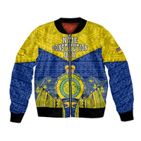 personalized-niue-constitution-day-bomber-jacket-coat-of-arms-niuean-hiapo-pattern
