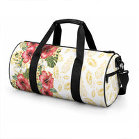 Hawaii Discoverers Day Duffle Bag Tropical Hibiscus Glitter White LT05 - Polynesian Pride