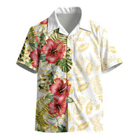 Hawaii Discoverers Day Kid Hawaiian Shirt Tropical Hibiscus Glitter White LT05 - Polynesian Pride