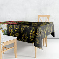 Hawaii Discoverers Day Tablecloth Tropical Hibiscus Glitter Black LT05 - Polynesian Pride