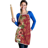Hawaii Discoverers Day Apron Tropical Hibiscus Glitter Crimson LT05 - Polynesian Pride