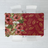 Hawaii Discoverers Day Tablecloth Tropical Hibiscus Glitter Crimson LT05 Crimson - Polynesian Pride