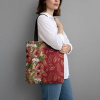 Hawaii Discoverers Day Tote Bag Tropical Hibiscus Glitter Crimson LT05 - Polynesian Pride