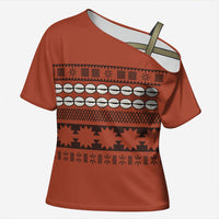 Polynesian Princess Inspired Tapa Pattern Cross Shoulder Shirt