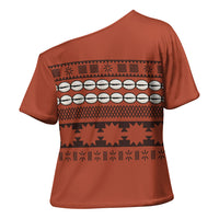 Polynesian Princess Inspired Tapa Pattern Cross Shoulder Shirt