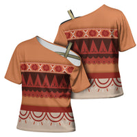 Polynesian Princess Inspired Cosplay Costume Cross Shoulder Shirt