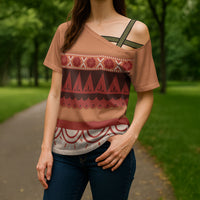 Polynesian Princess Inspired Cosplay Costume Cross Shoulder Shirt