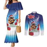 New Zealand Kiwi Christmas Couples Matching Mermaid Dress and Long Sleeve Button Shirt Xmas Vibe