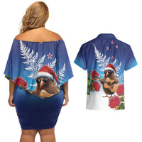 New Zealand Kiwi Christmas Couples Matching Off Shoulder Short Dress and Hawaiian Shirt Xmas Vibe LT05 - Polynesian Pride