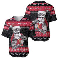 New Zealand Santa Tiki Christmas Baseball Jersey Meri Kirihimete
