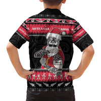 New Zealand Santa Tiki Christmas Family Matching Puletasi and Hawaiian Shirt Meri Kirihimete LT05 - Polynesian Pride