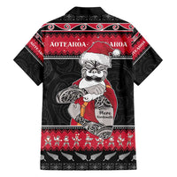 New Zealand Santa Tiki Christmas Family Matching Short Sleeve Bodycon Dress and Hawaiian Shirt Meri Kirihimete LT05 - Polynesian Pride