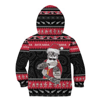 New Zealand Santa Tiki Christmas Kid Hoodie Meri Kirihimete