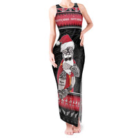 New Zealand Santa Tiki Christmas Tank Maxi Dress Meri Kirihimete LT05 Women Black - Polynesian Pride